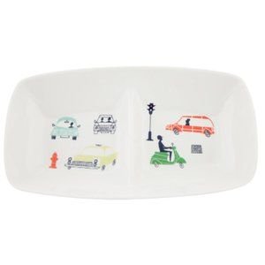 kate spade hopscotch drive about town divided serving tray dish nwt
